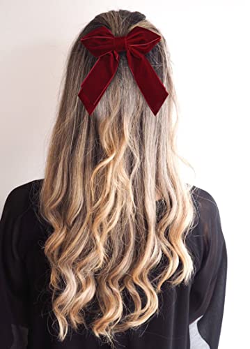 DEEKA 4 PCS 6" Large Velvet Bows Hair Clips Barrettes Hair Accessories for Women and Girls DEEKA 4 PCS 6" Large Velvet Bows Hair Clips Barrettes Hair Accessories for Women and Girls